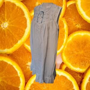 Erika Taylor Women's Beige Cotton Sleeveless Fit & Flare‎ Nightgown Size L